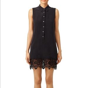 Equipment Black Lace Hem Lucinda Dress
